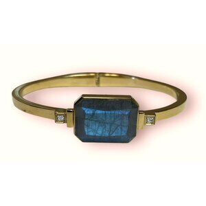 Ringly ~ RARE Luxury Bracelet Labradorite And CZ Stones Gold Tone